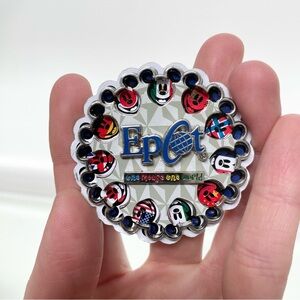 Disney Vintage Mickey Epcot Flag Spinning Magnet